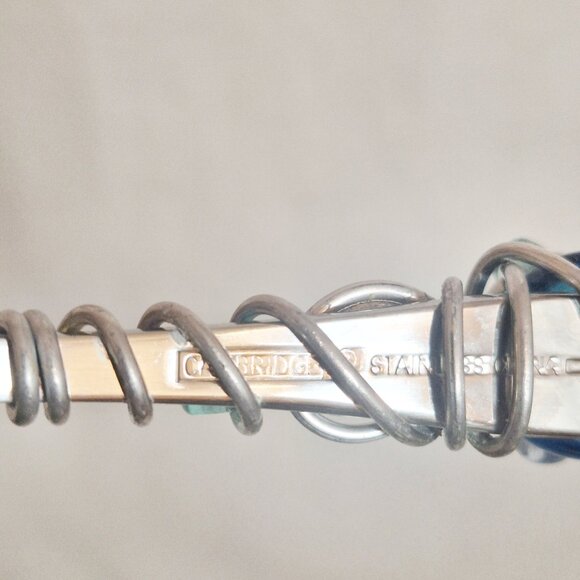 Cambridge Flatware Hostess 5-Pc Appetizer Set Blue/Gold Bead Wire Wrapped - Picture 2 of 2